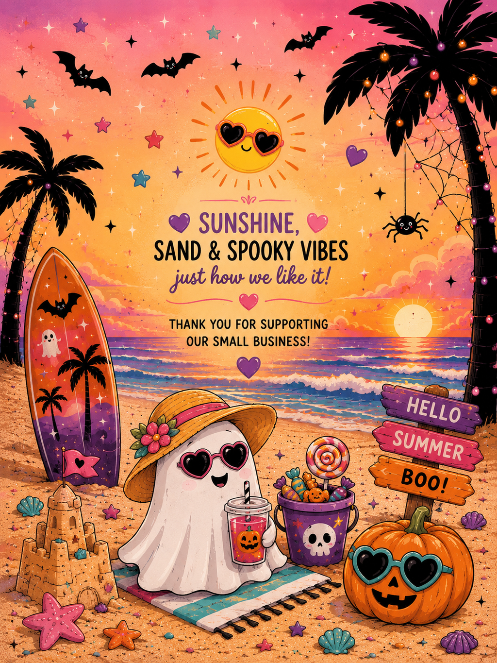 Ghostly Summerween Vinyl Notebook Cover