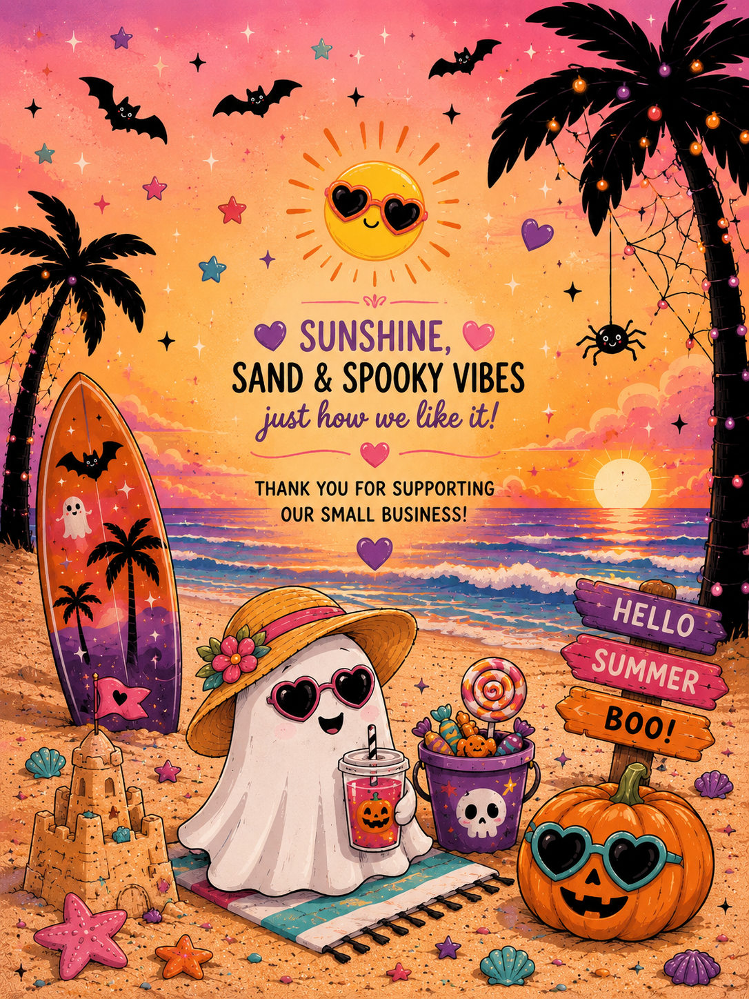 Ghostly Summerween Vinyl Notebook Cover