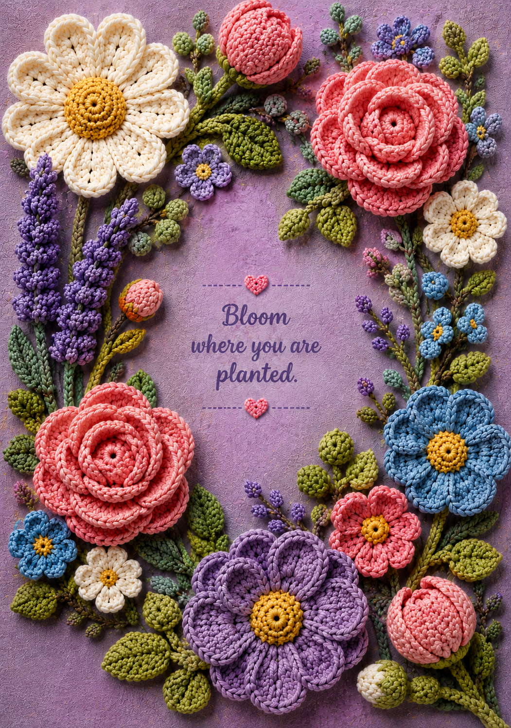Crocheted Flowers Image Vinyl Notebook Cover