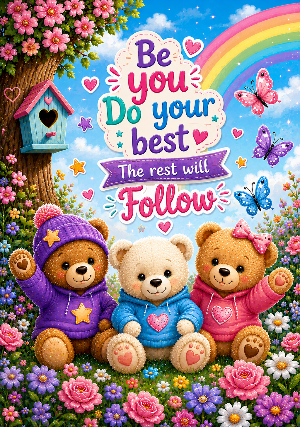 Cute Teddy Bear Stick & Peel Notebook Cover