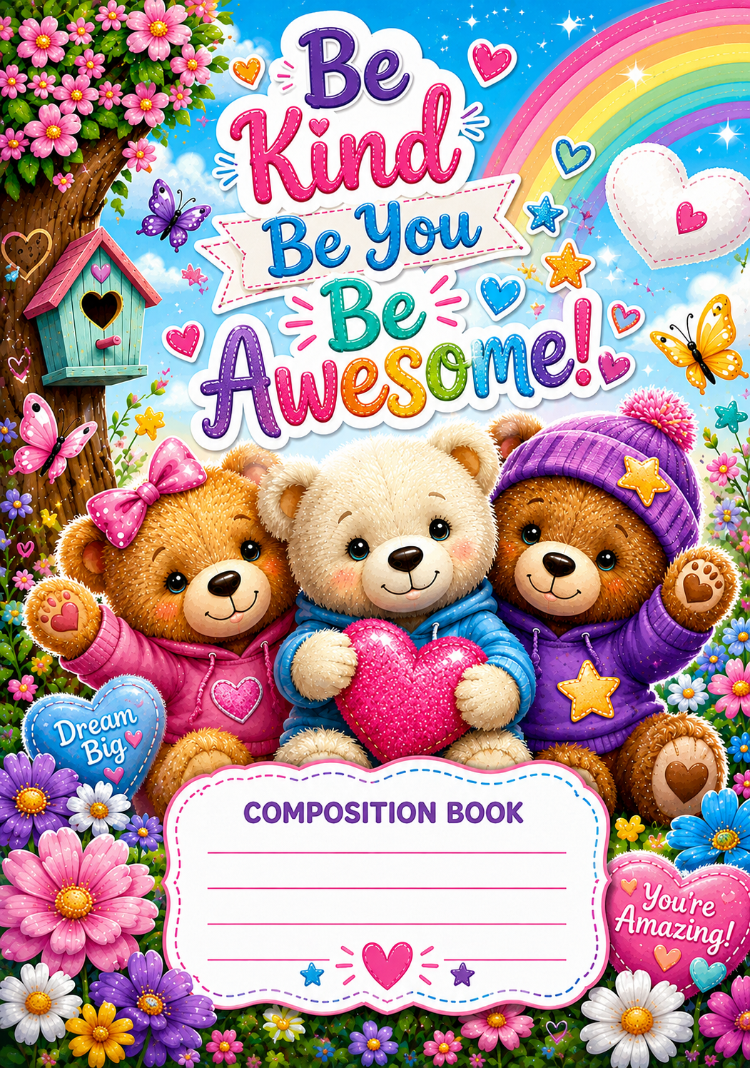 Cute Teddy Bear Vinyl Notebook Cover
