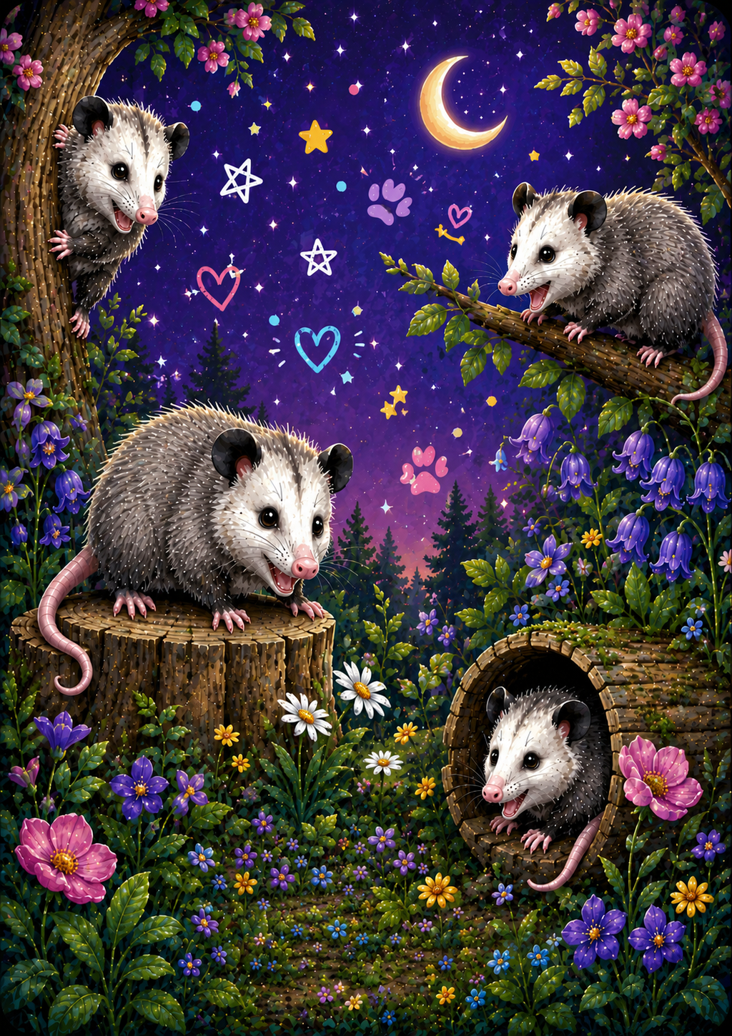 Opossum Stick & Peel Notebook Cover