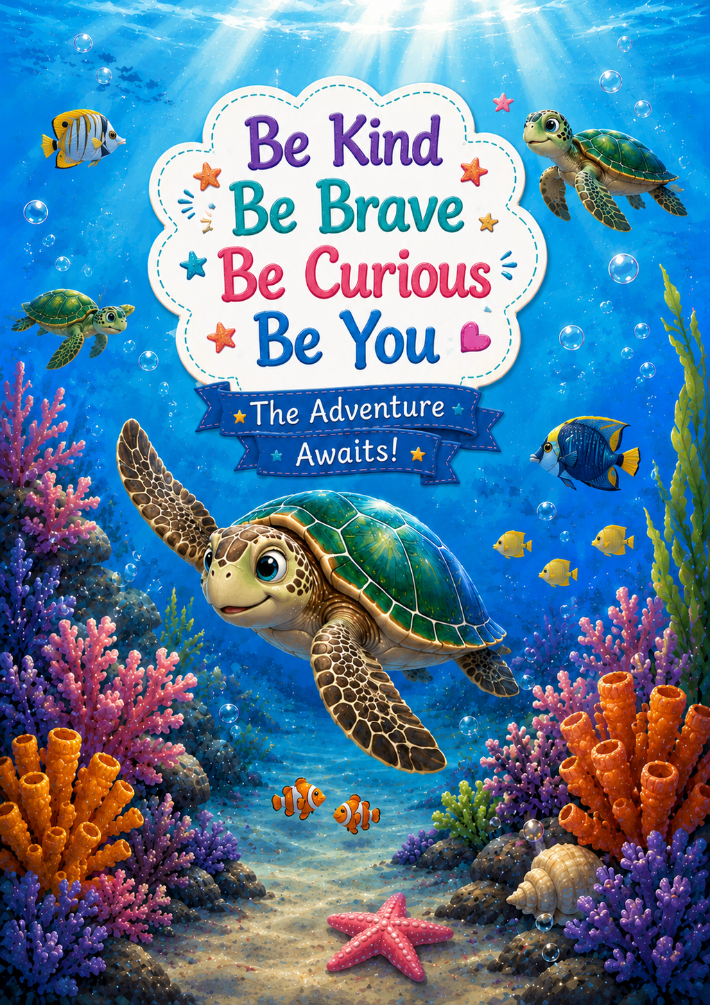 Sea Turtles Stick & Peel Notebook Cover