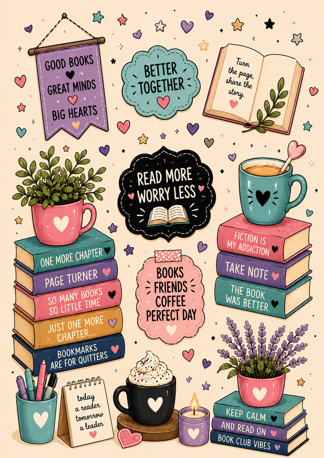 Book Club Stick & Peel Notebook Cover