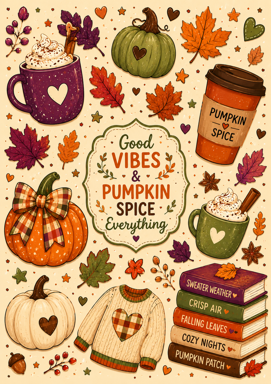 Pumpkin Spice Stick & Peel Notebook Cover