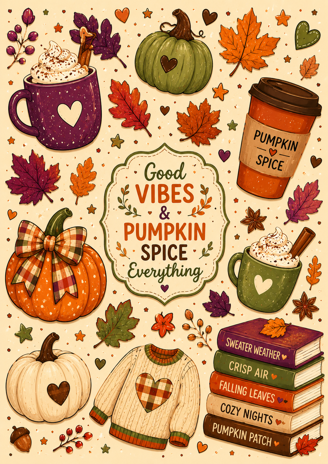 Pumpkin Spice Stick & Peel Notebook Cover