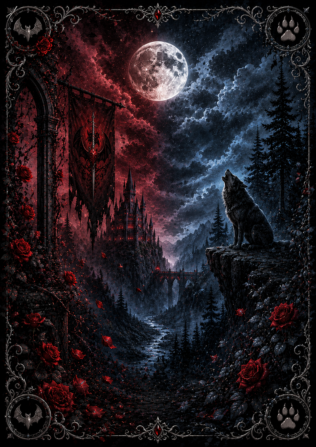 Vampire or Werewolf Stick & Peel Notebook Cover