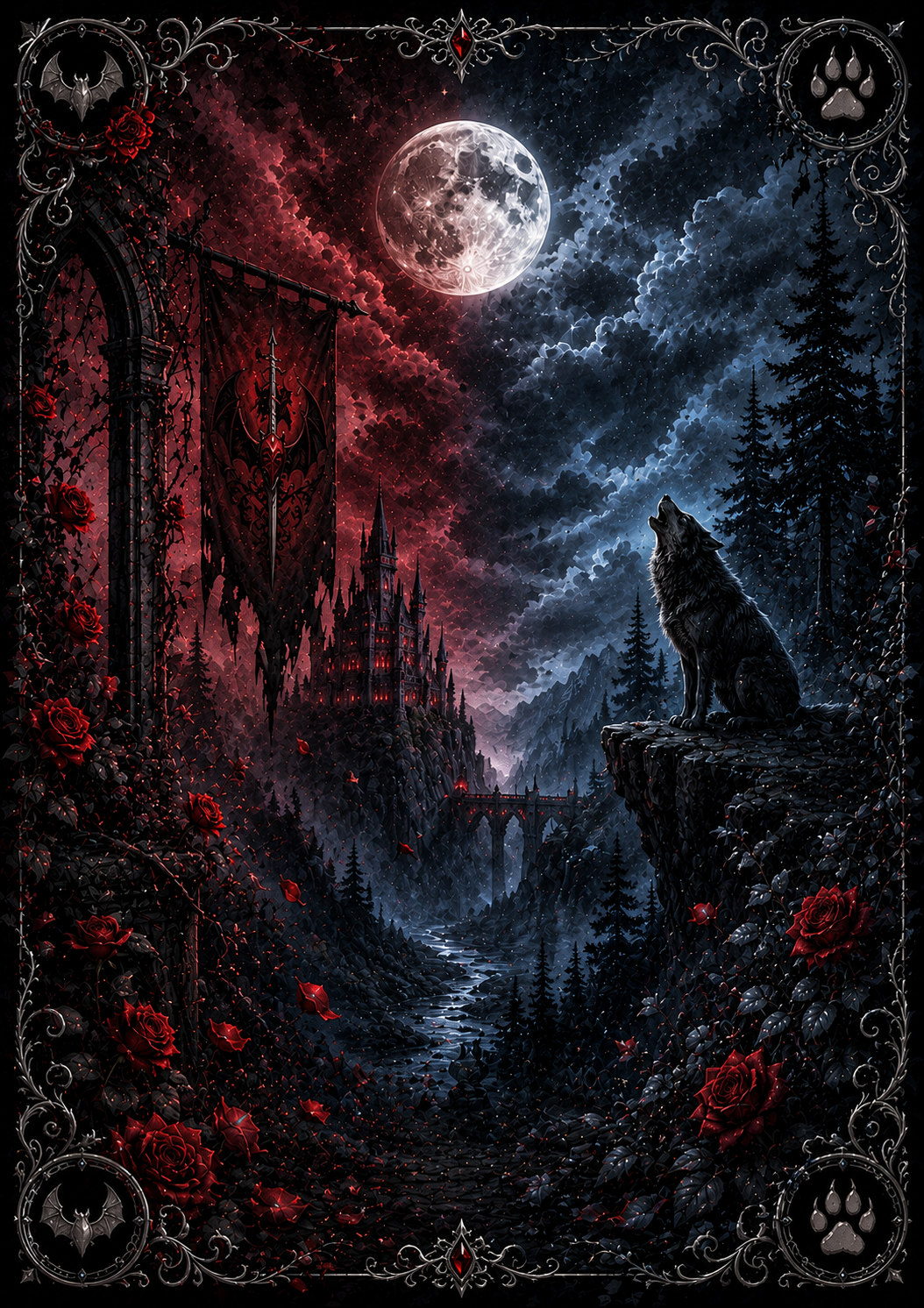 Vampire or Werewolf Stick & Peel Notebook Cover