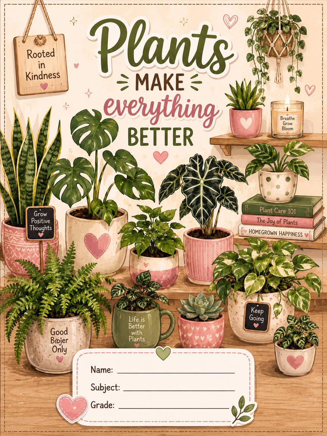 Plants Make Everything Better Stick & Peel Notebook Cover