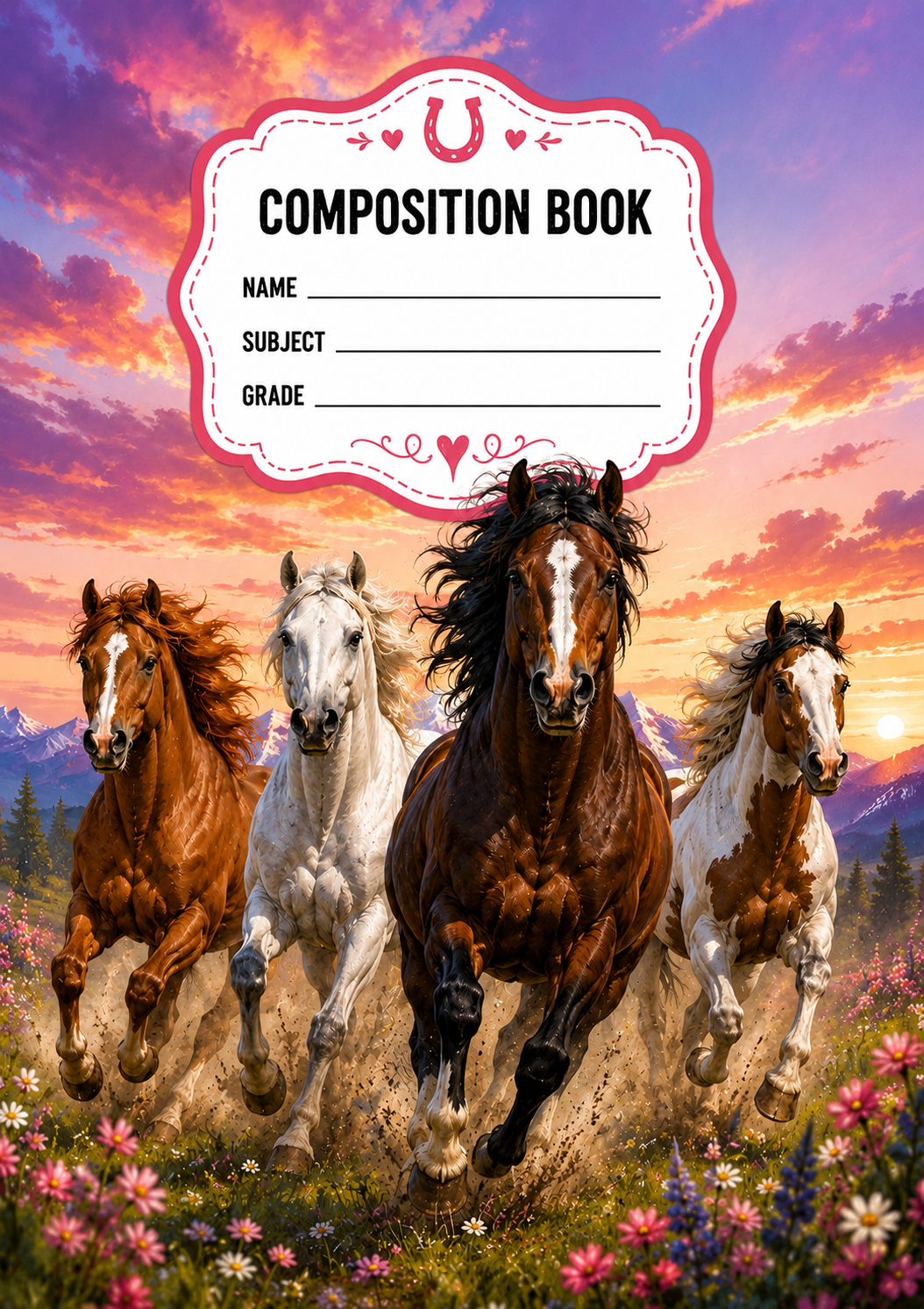Wild Horses Stick & Peel Notebook Cover