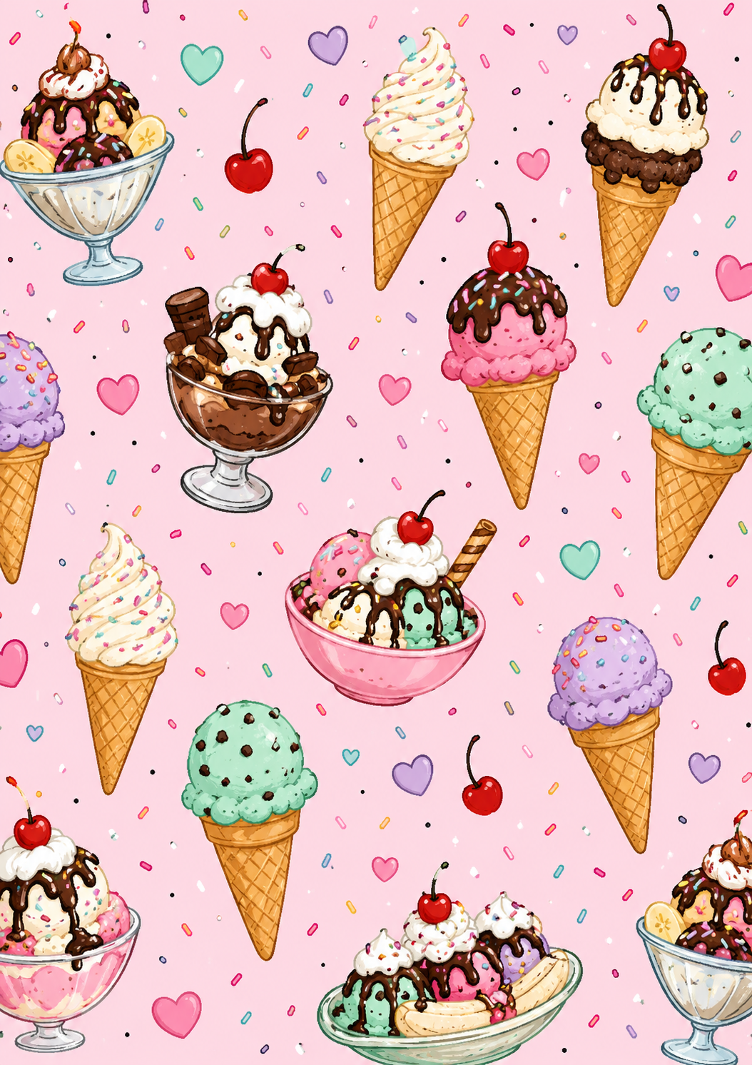 Ice Cream Galore Stick & Peel Notebook Cover