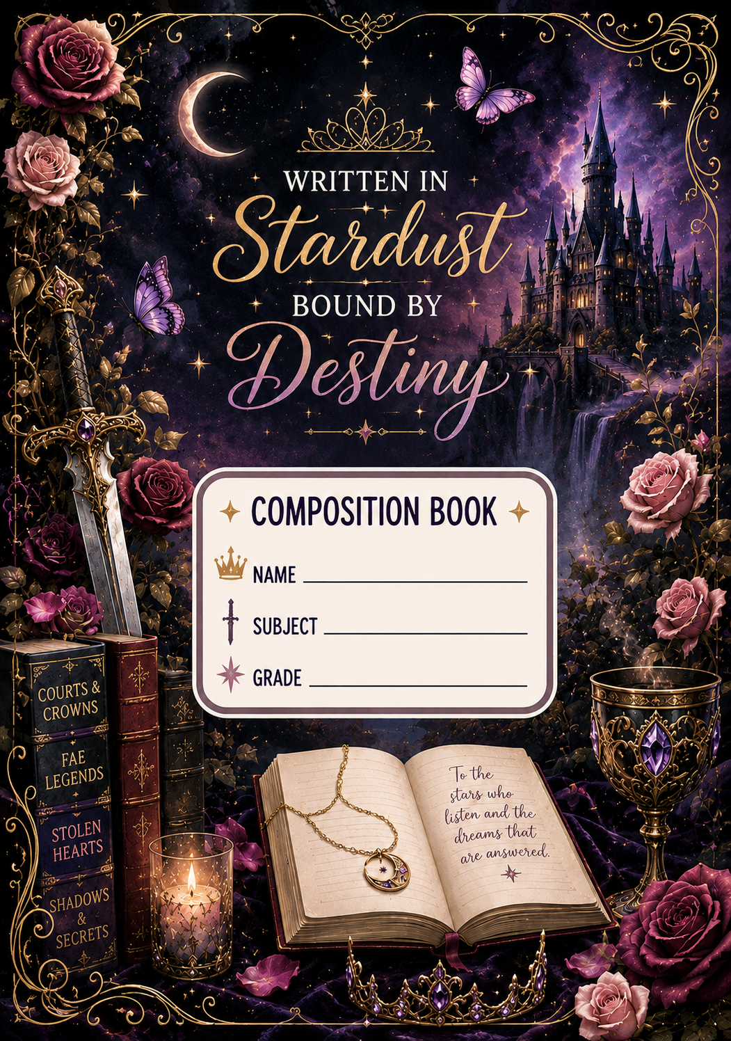 Romantasy Stick & Peel Notebook Cover