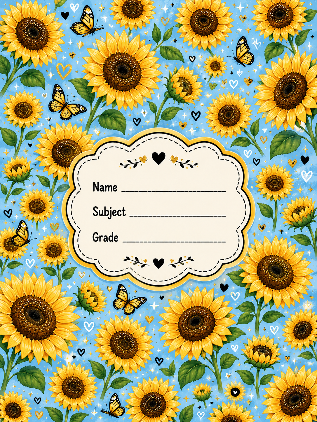 Sunflower Stick & Peel Notebook Cover
