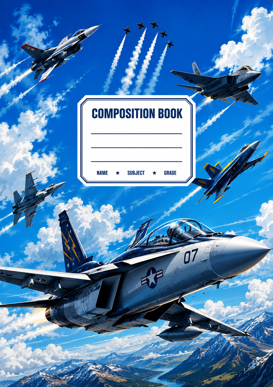 Fighter Jets Stick & Peel Notebook Cover
