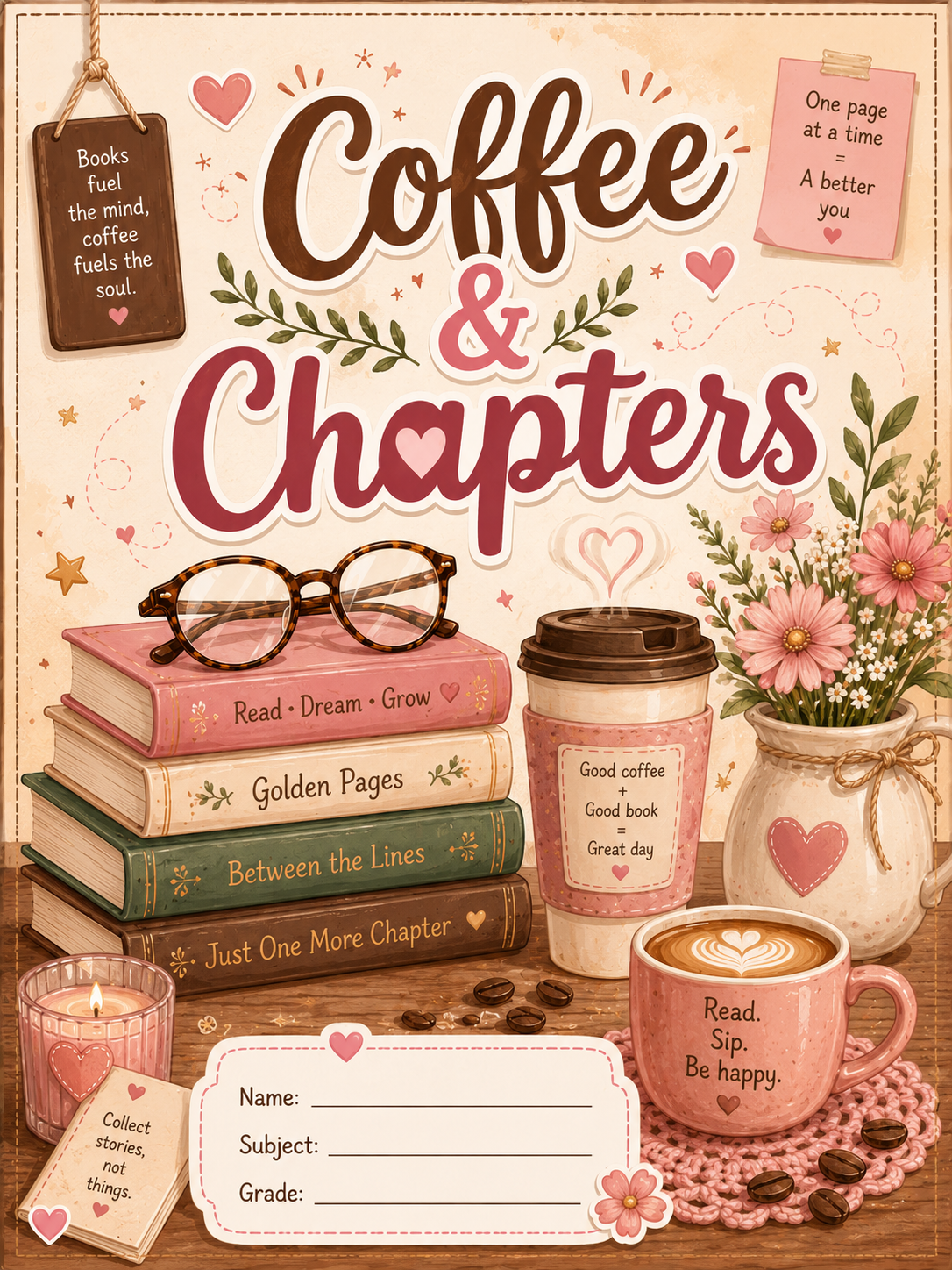 Coffee & Chapters Stick & Peel Notebook Cover