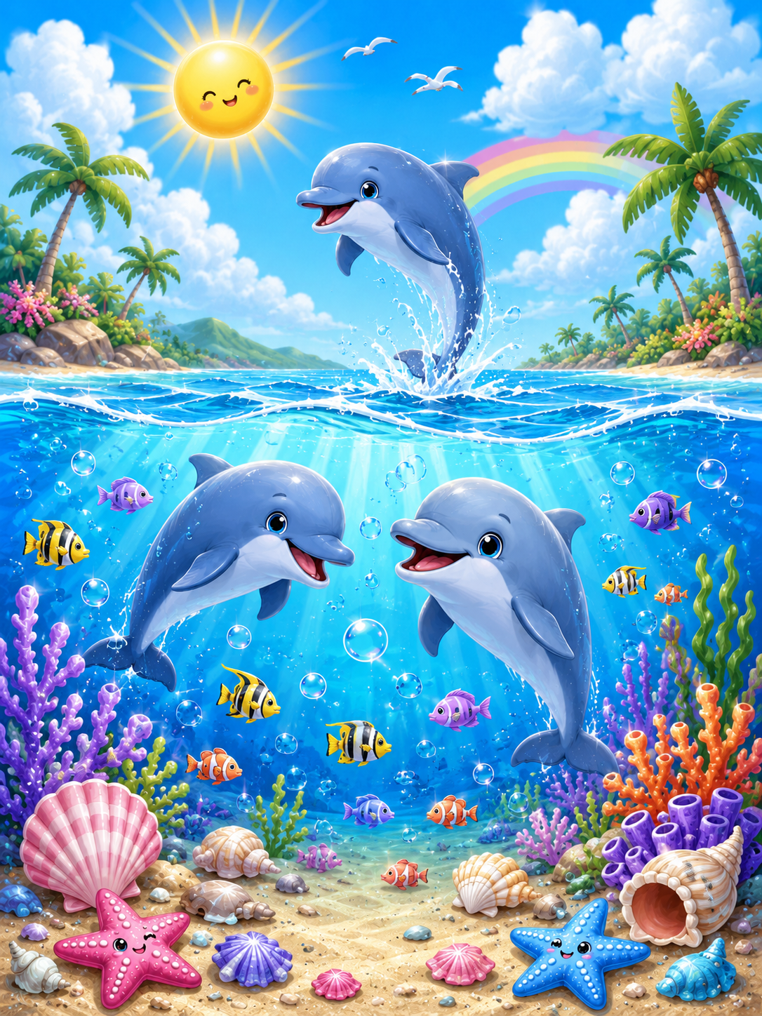 Dolphins Stick & Peel Notebook Cover