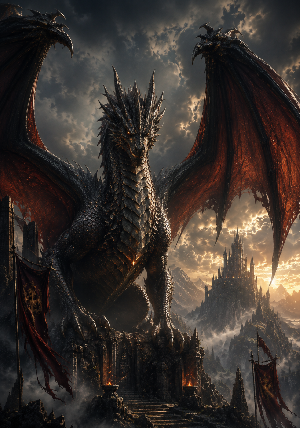 Black Dragon Stick & Peel Notebook Cover