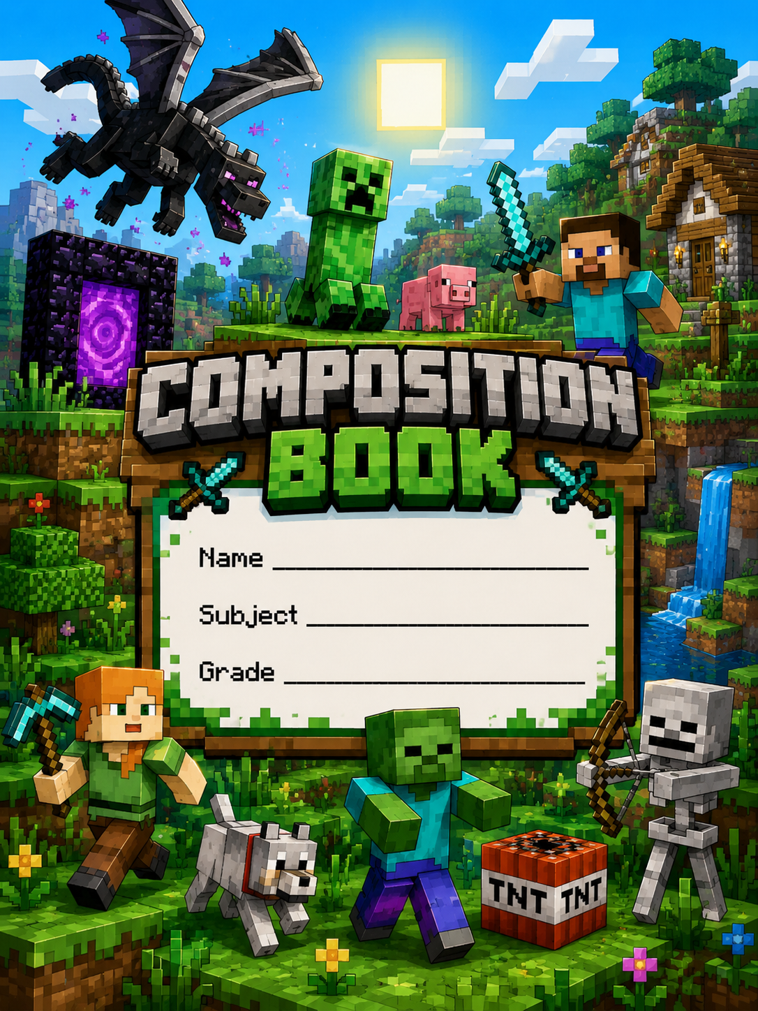 Super Cool Minecraft Vinyl Notebook Cover