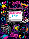 80's Themed Vinyl Notebook Cover