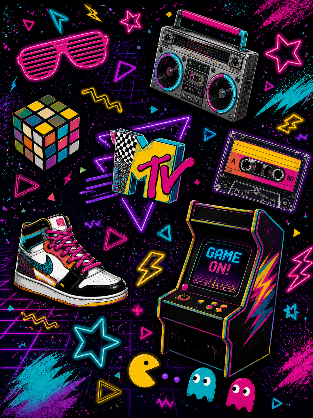 80's Themed Vinyl Notebook Cover