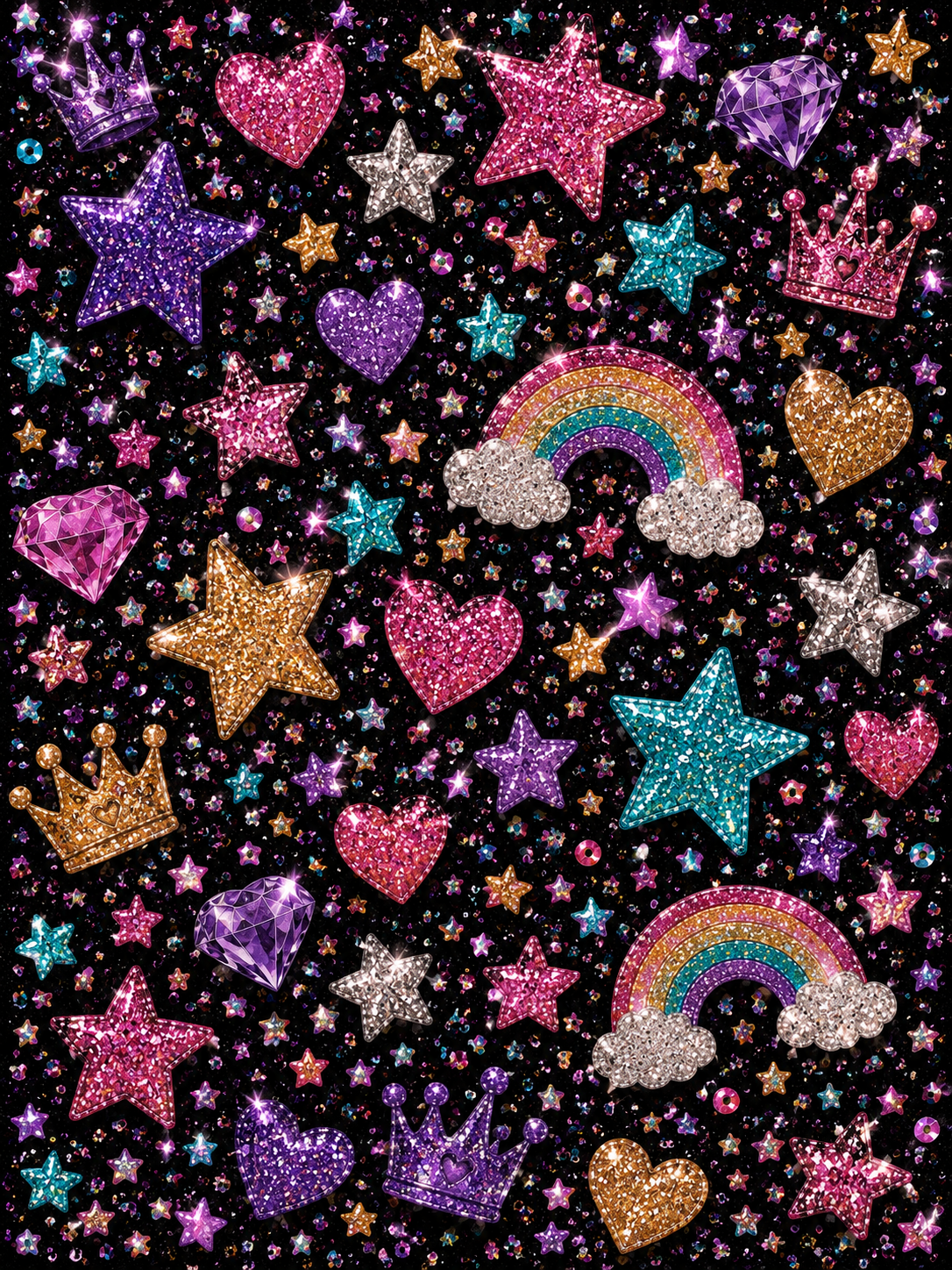 Glamorous Glitter Image Vinyl Notebook Cover