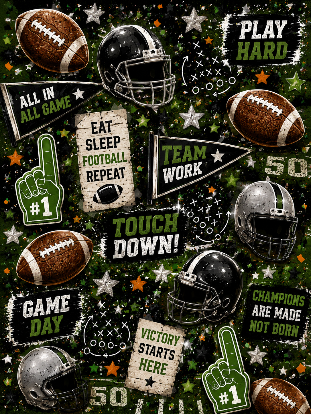 Football Vinyl Notebook Cover