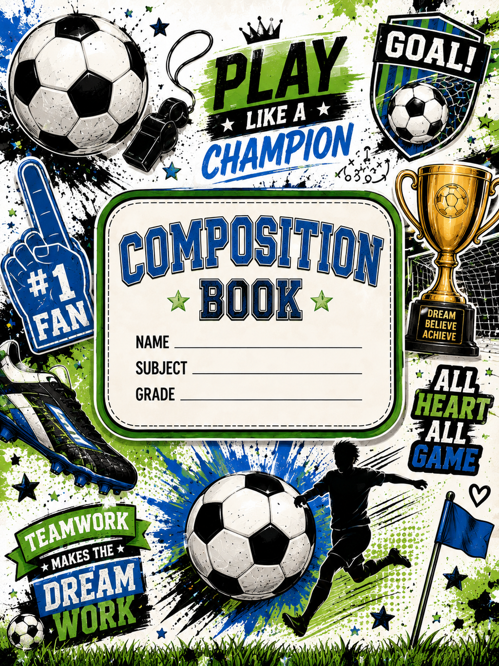 Soccer Vinyl Notebook Cover
