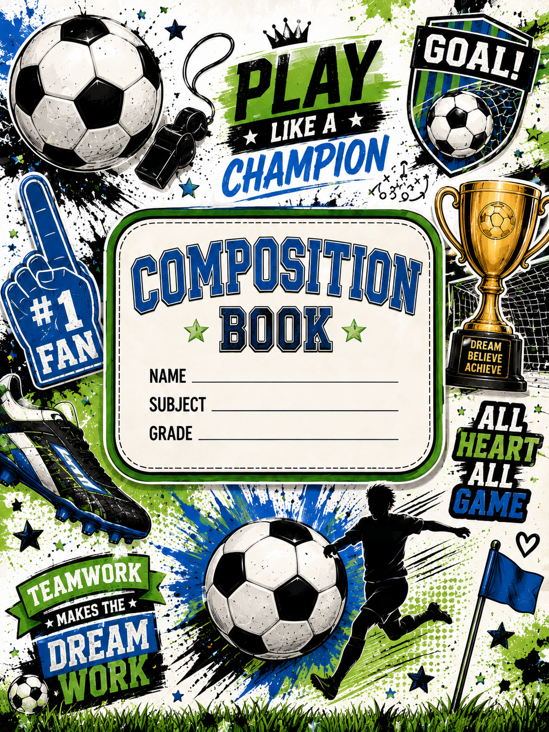 Soccer Vinyl Notebook Cover