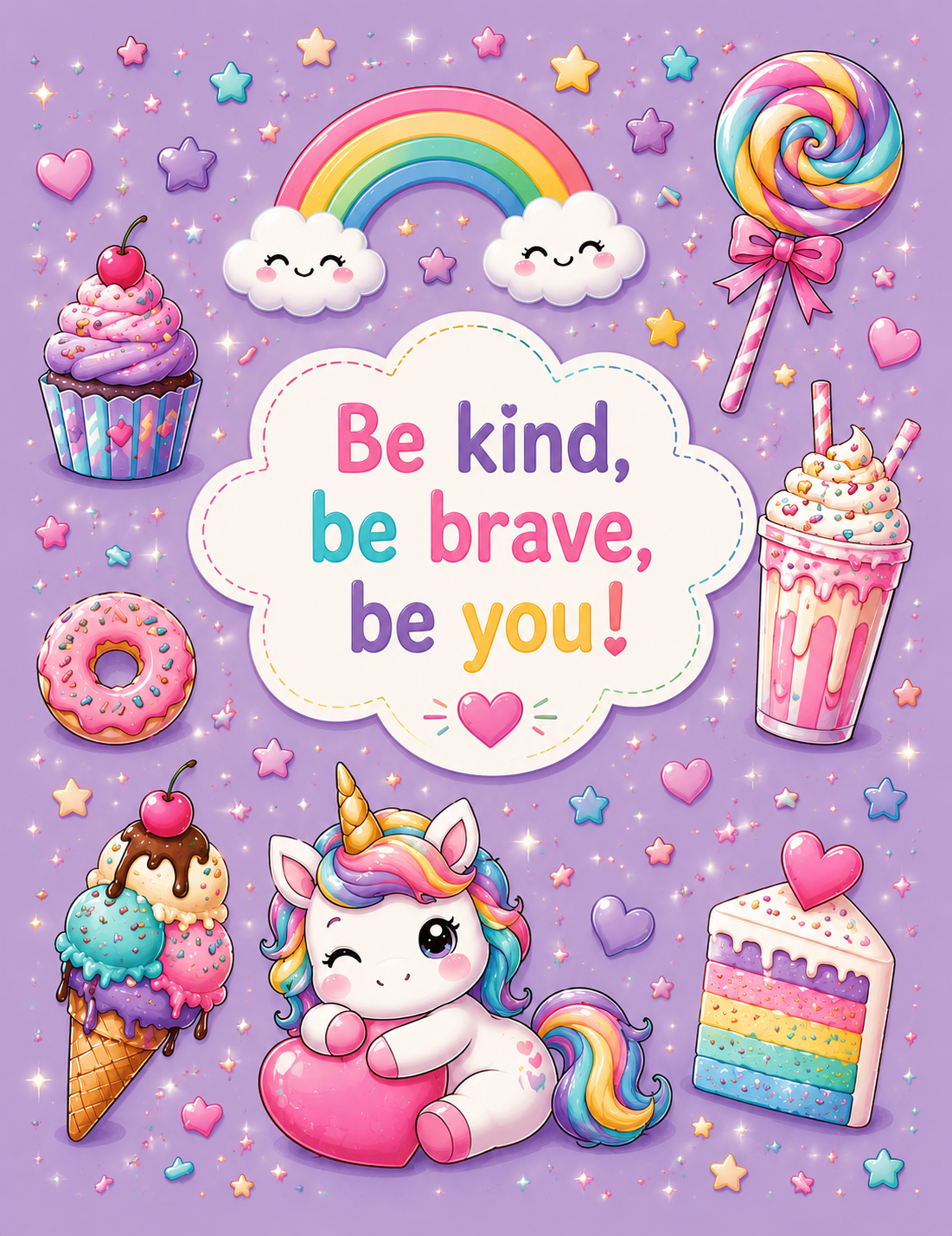 Unicorns and Sweets Vinyl Notebook Cover