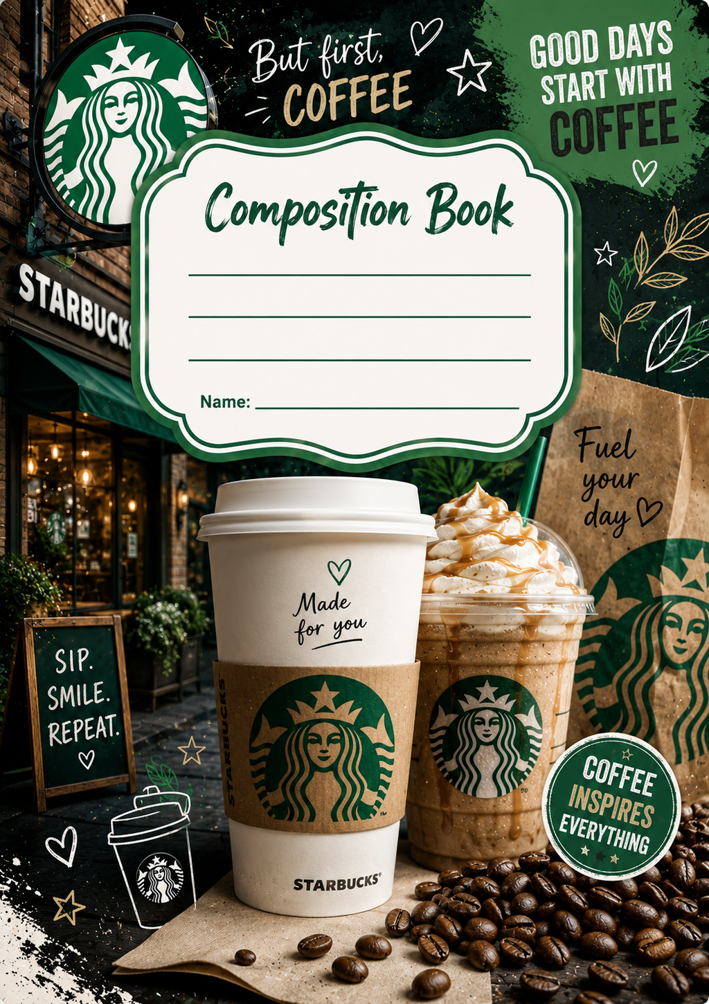 SB Coffee Vinyl Notebook Cover