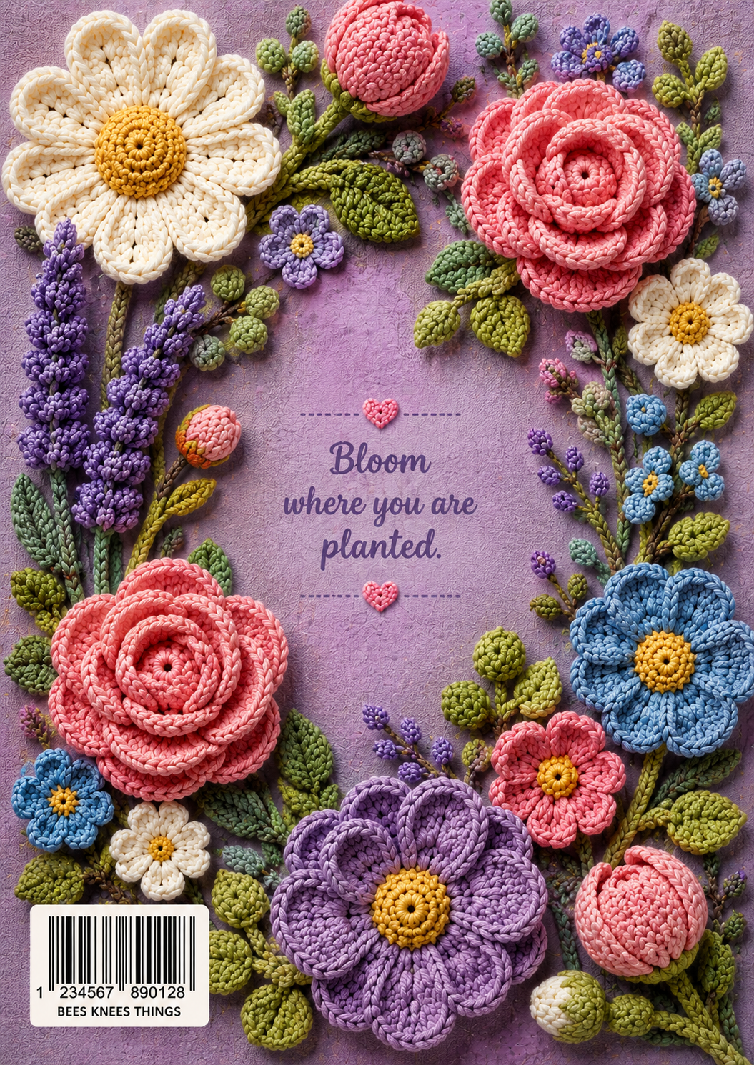 Crocheted Flowers Image Vinyl Notebook Cover
