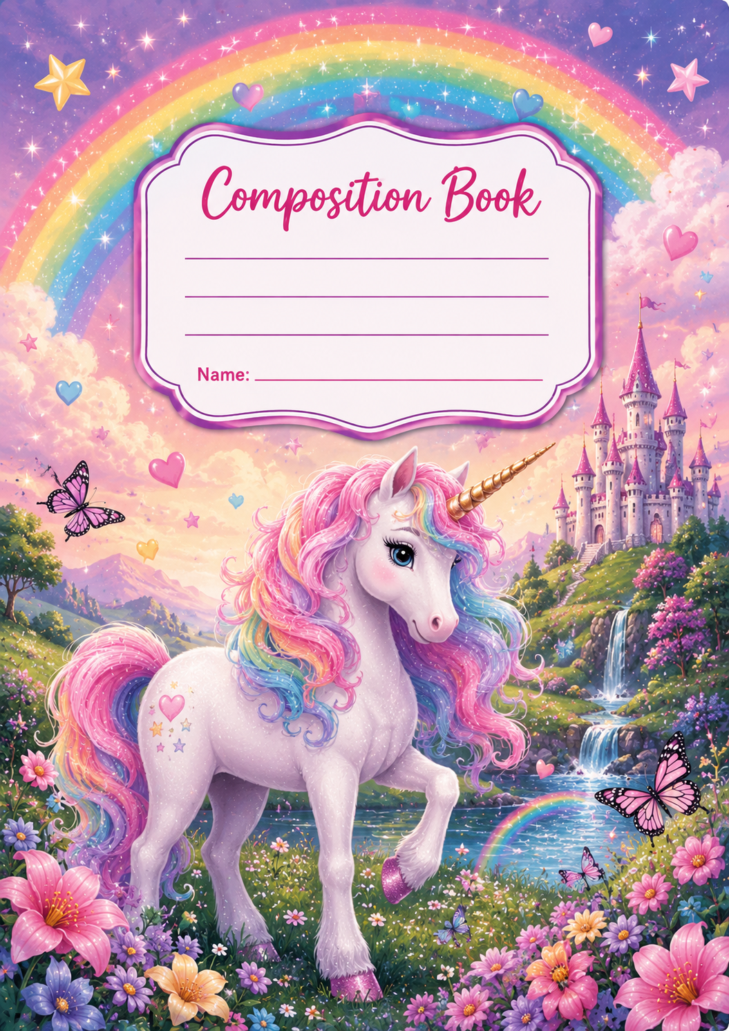 Whimsical Unicorn Stick & Peel Notebook Cover
