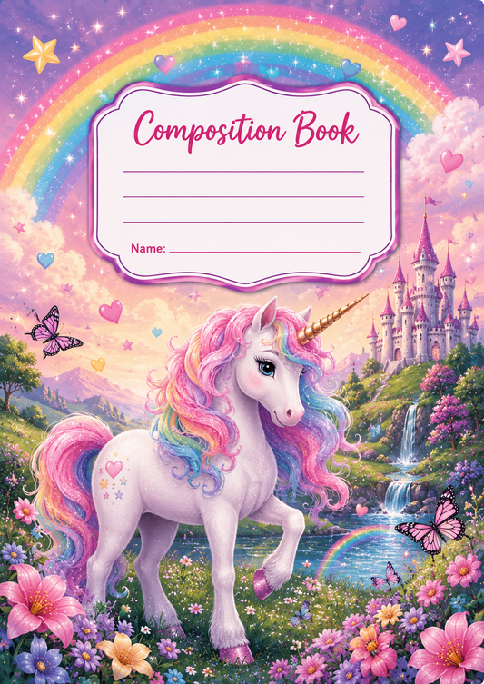 Whimsical Unicorn Stick & Peel Notebook Cover