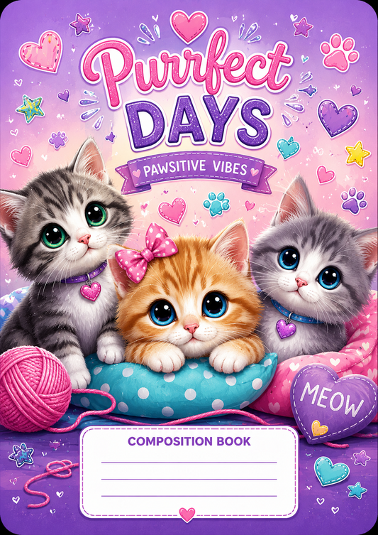 Cute Kittens Stick & Peel Notebook Cover