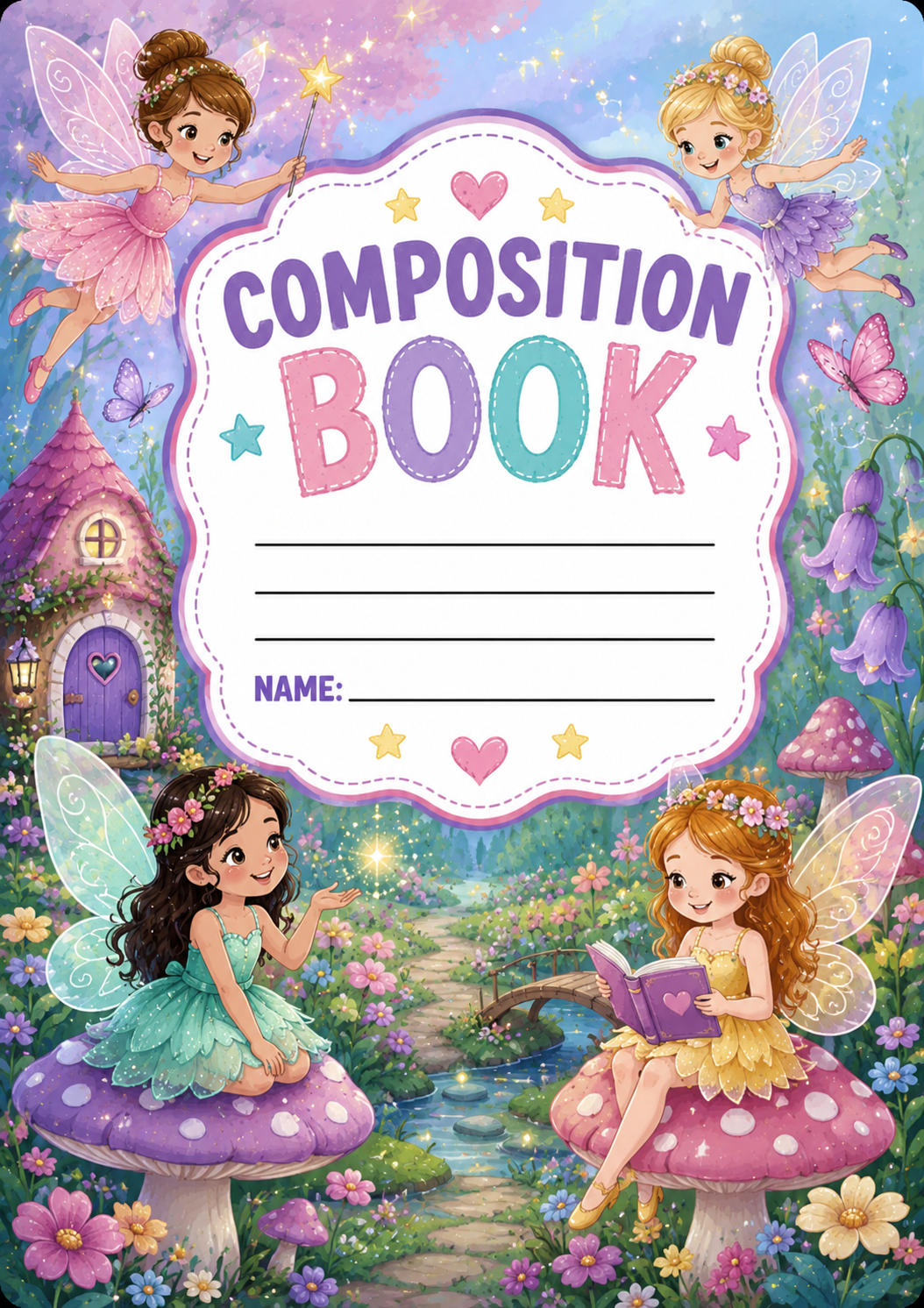 Whimsical Faeries Stick & Peel Notebook Cover