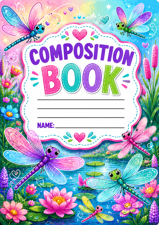 Colorful Dragonflies Stick & Peel Notebook Cover
