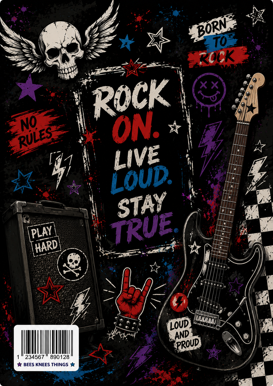 Rad Rock and Roll Stick & Peel Notebook Cover