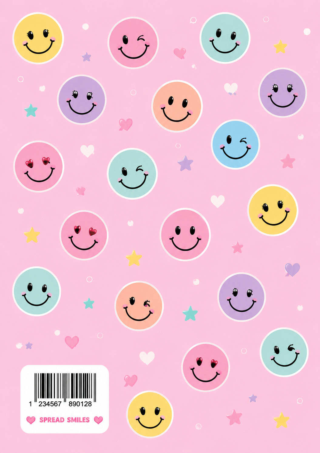 Pastel Smiley Faces Stick & Peel Notebook Cover