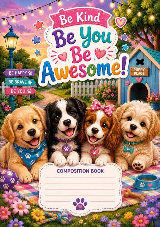 Puppies Stick & Peel Notebook Cover