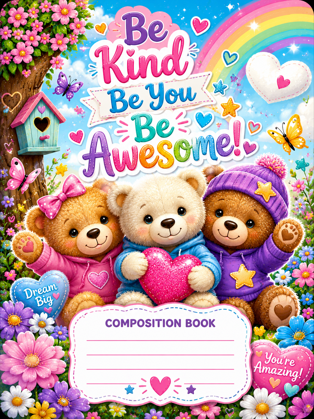Cute Teddy Bear Vinyl Notebook Cover