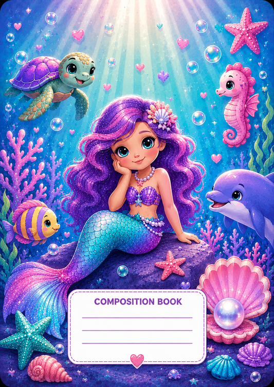 Magical Mermaid Stick & Peel Notebook Cover