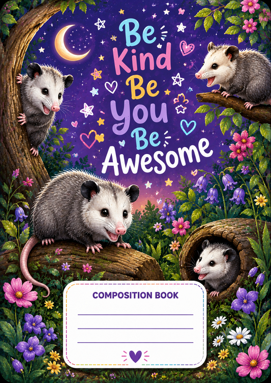 Opossum Stick & Peel Notebook Cover