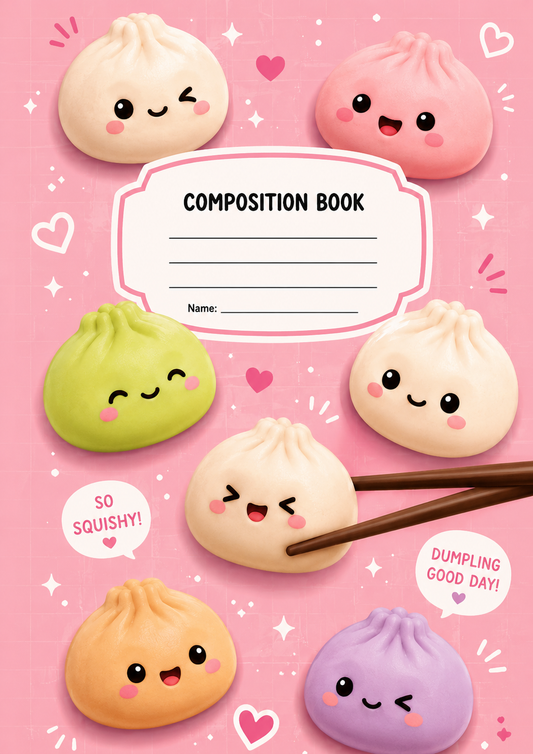 Dumpling Stick & Peel Notebook Cover