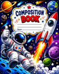 Astronaut with Rocket Vinyl Notebook Cover