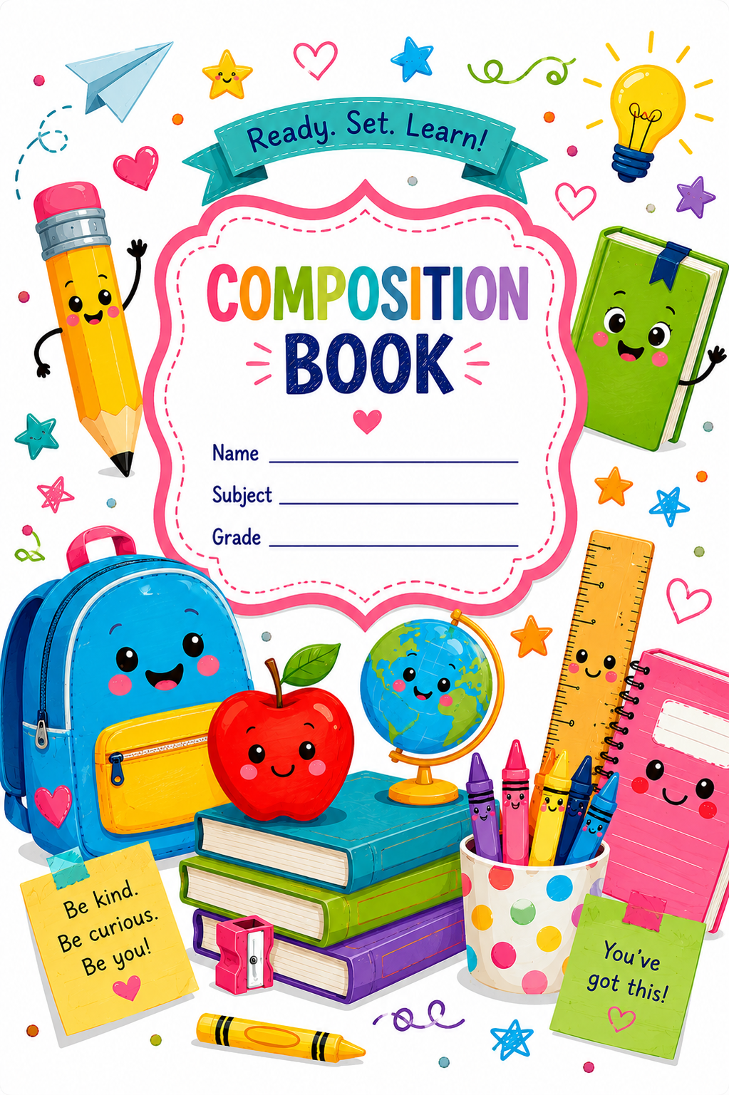 Back to School Vinyl Notebook Cover