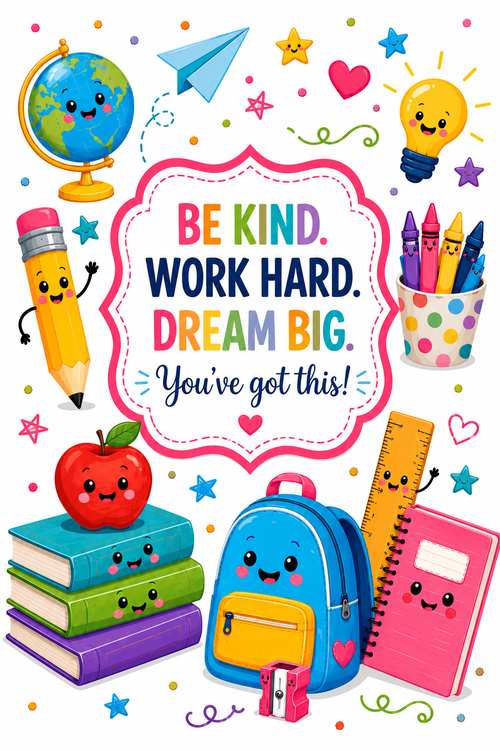 Back to School Vinyl Notebook Cover